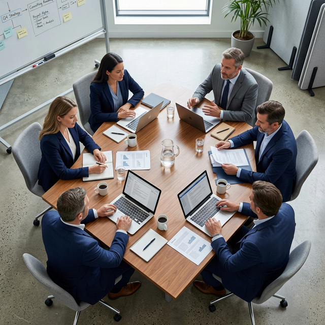 Ebtekar Al Furas professional team in meeting